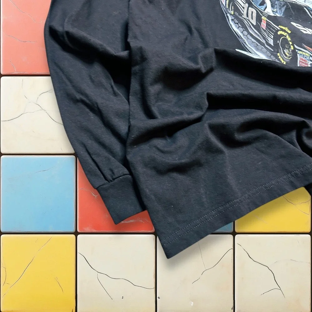 VTG Nascar Racing Long sleeve Shirt Y2K Men 2XL Black‎ Aric Almirola Mustang Tee